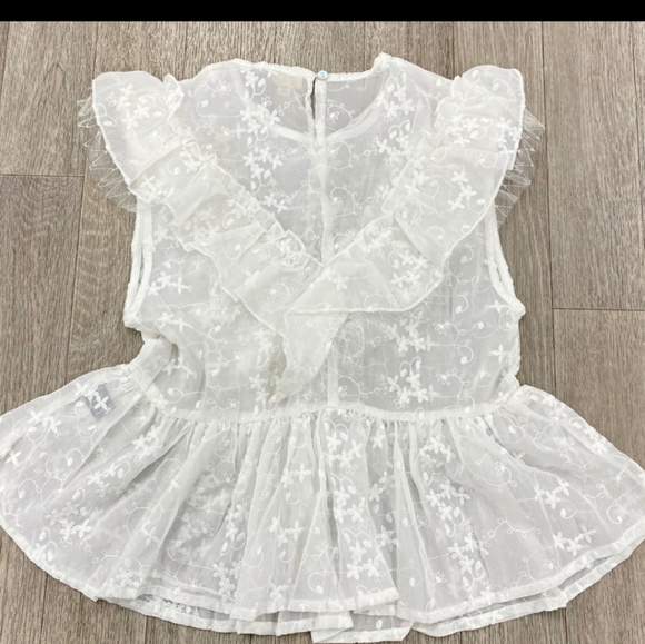 1 med left💗NEW POL ruffle top Ivory - Picture 3 of 11